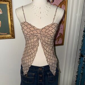 Vintage Y2K Stylish Beige Spaghetti Strap Top